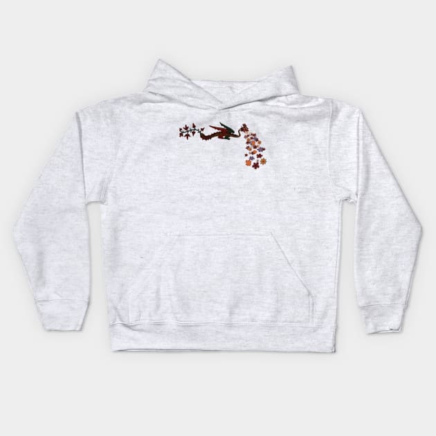 Flower Breathing Dragon Kids Hoodie by SunGraphicsLab